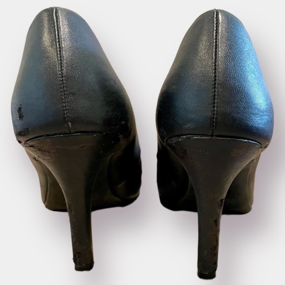 Dexflex Comfort Black High Heels with Silver Toned Hardware Size 8.5 - Picture 4 of 10